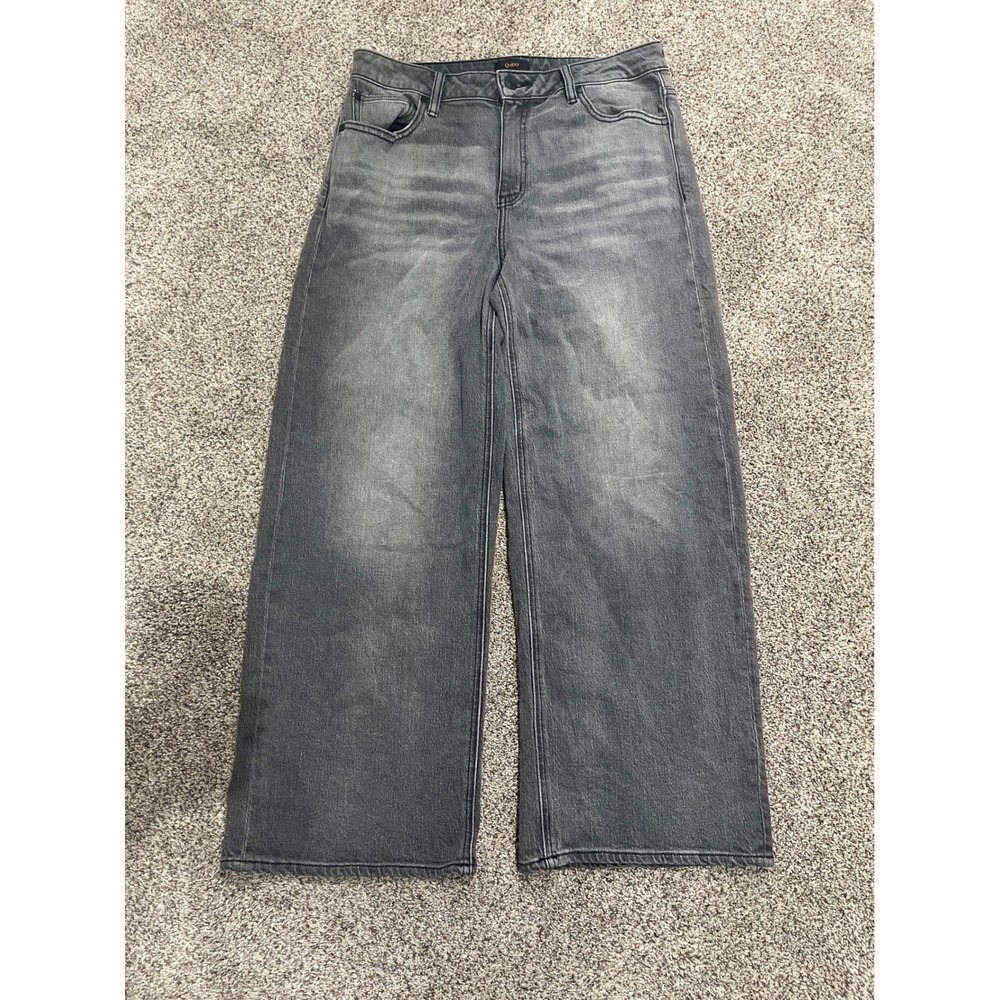 Quince Bella Stretch Relaxed Straight Jeans Stonewashed Grey 31 Wide Leg Denim